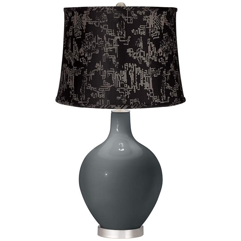 Image 1 Black of Night Calligraphy Dark Shade Ovo Table Lamp