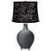 Black of Night Calligraphy Dark Shade Ovo Table Lamp
