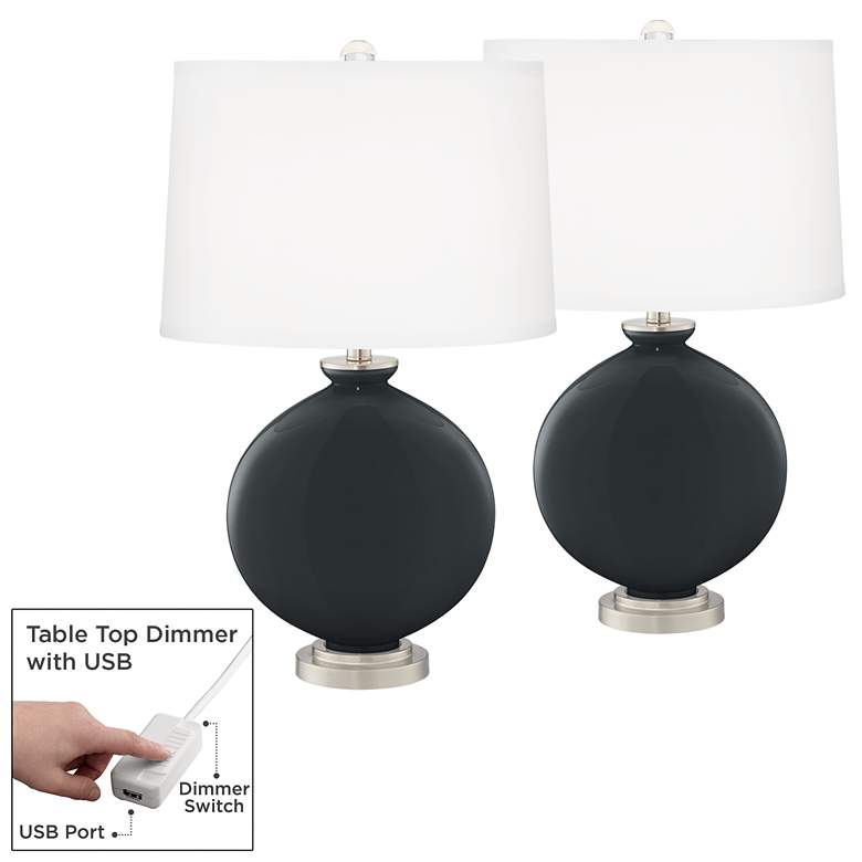 Image 1 Black Of Night Carrie Table Lamp Set of 2 with Dimmers