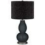 Black of Night Double Gourd Lamp w/ Black Scatter Gold Shade