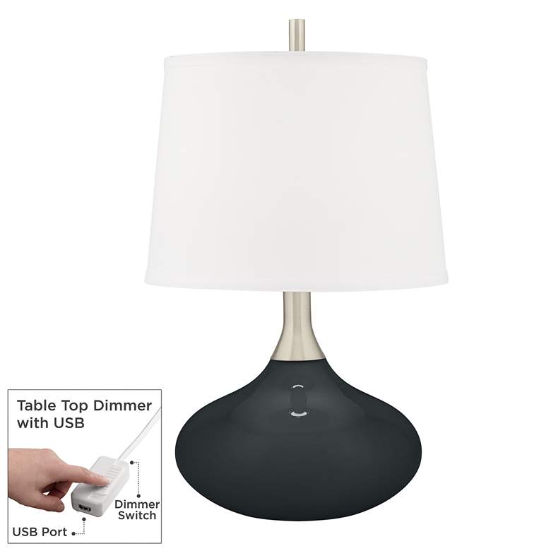 Image 1 Black Of Night Felix Modern Table Lamp with Table Top Dimmer