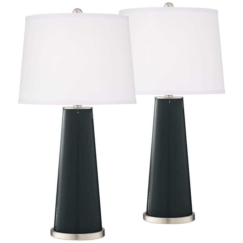 Image 2 Black Of Night Leo Table Lamp Set of 2 with Dimmers
