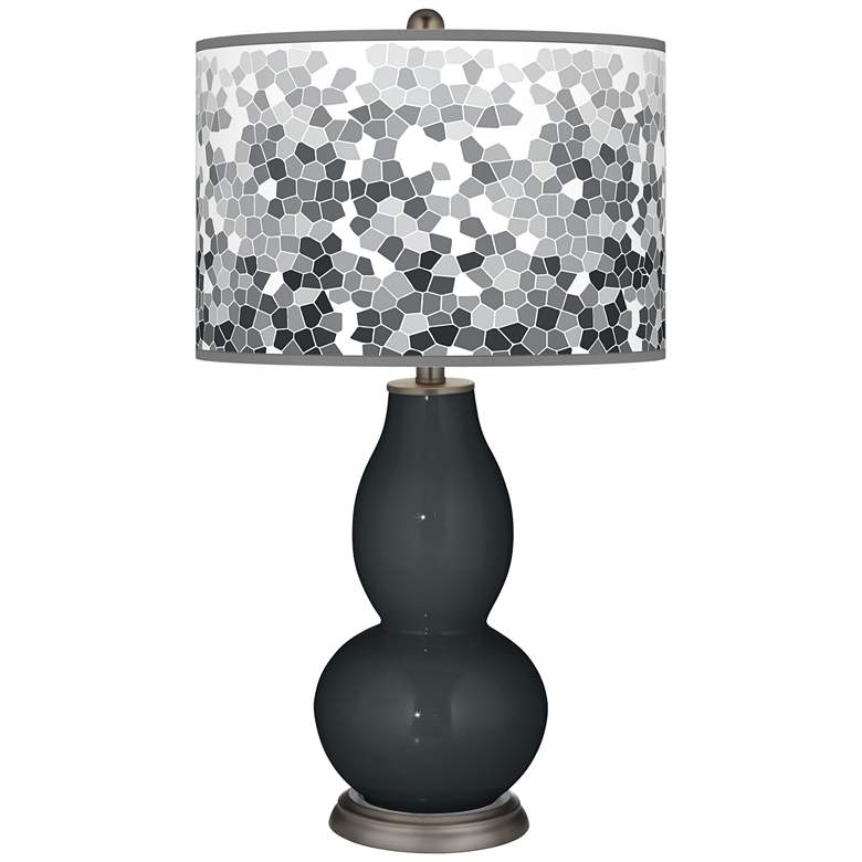 Image 1 Black of Night Mosaic Giclee Double Gourd Table Lamp