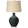 Black of Night Oatmeal Linen Shade Ovo Table Lamp