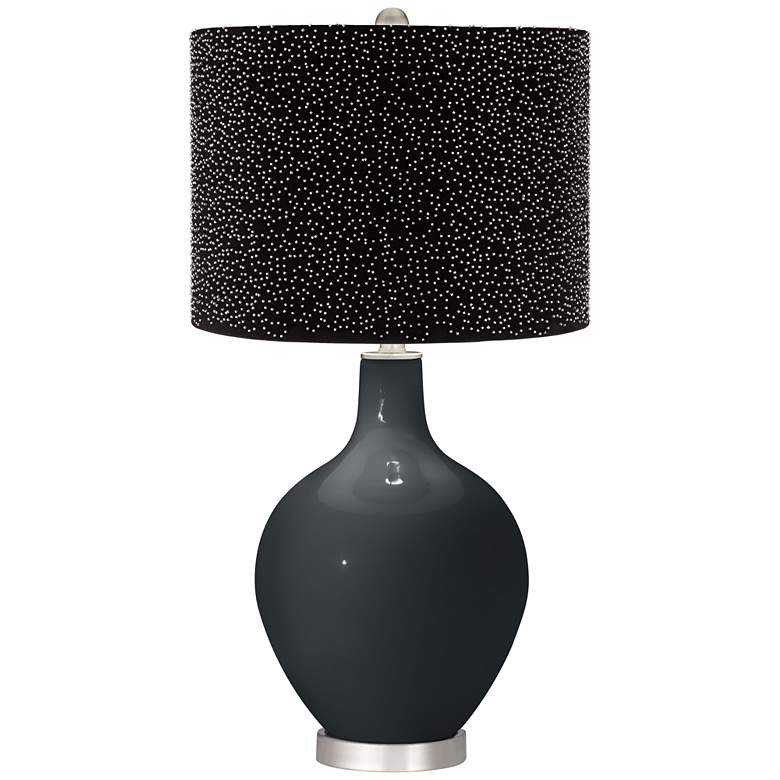Image 1 Black of Night Ovo Table Lamp w/ Black Scatter Gold Shade