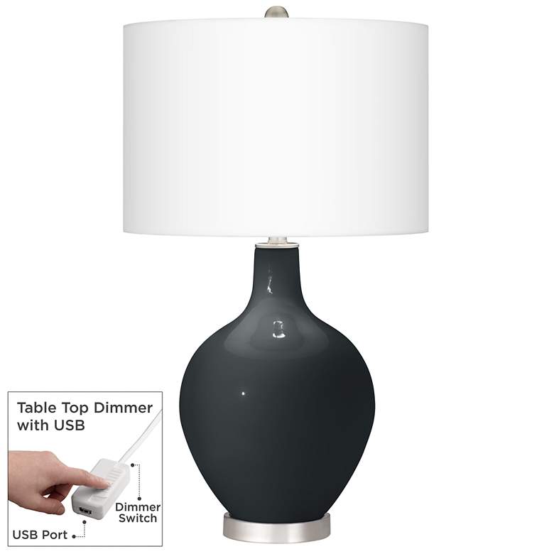 Image 1 Black Of Night Ovo Table Lamp With Dimmer