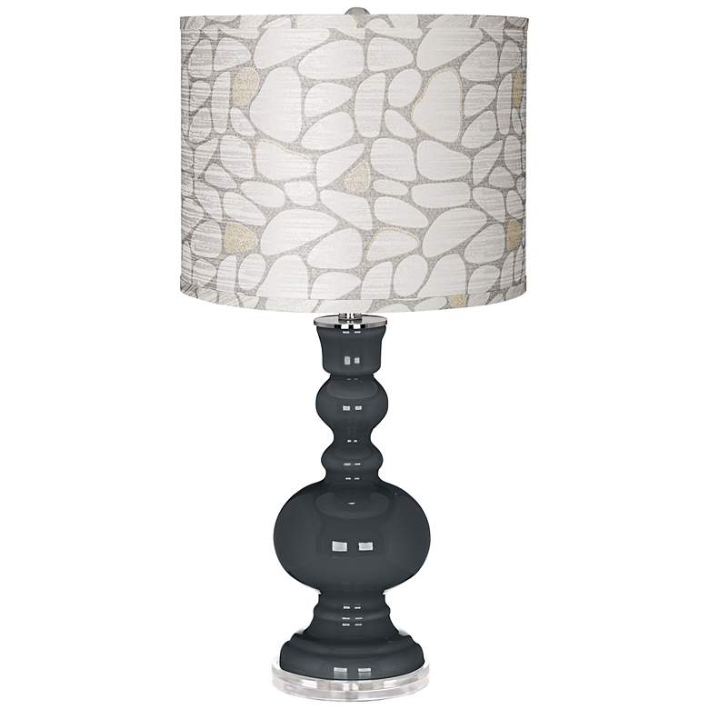 Image 1 Black of Night Pebble Drum Shade Apothecary Table Lamp
