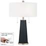 Black Of Night Peggy Glass Table Lamp With Dimmer
