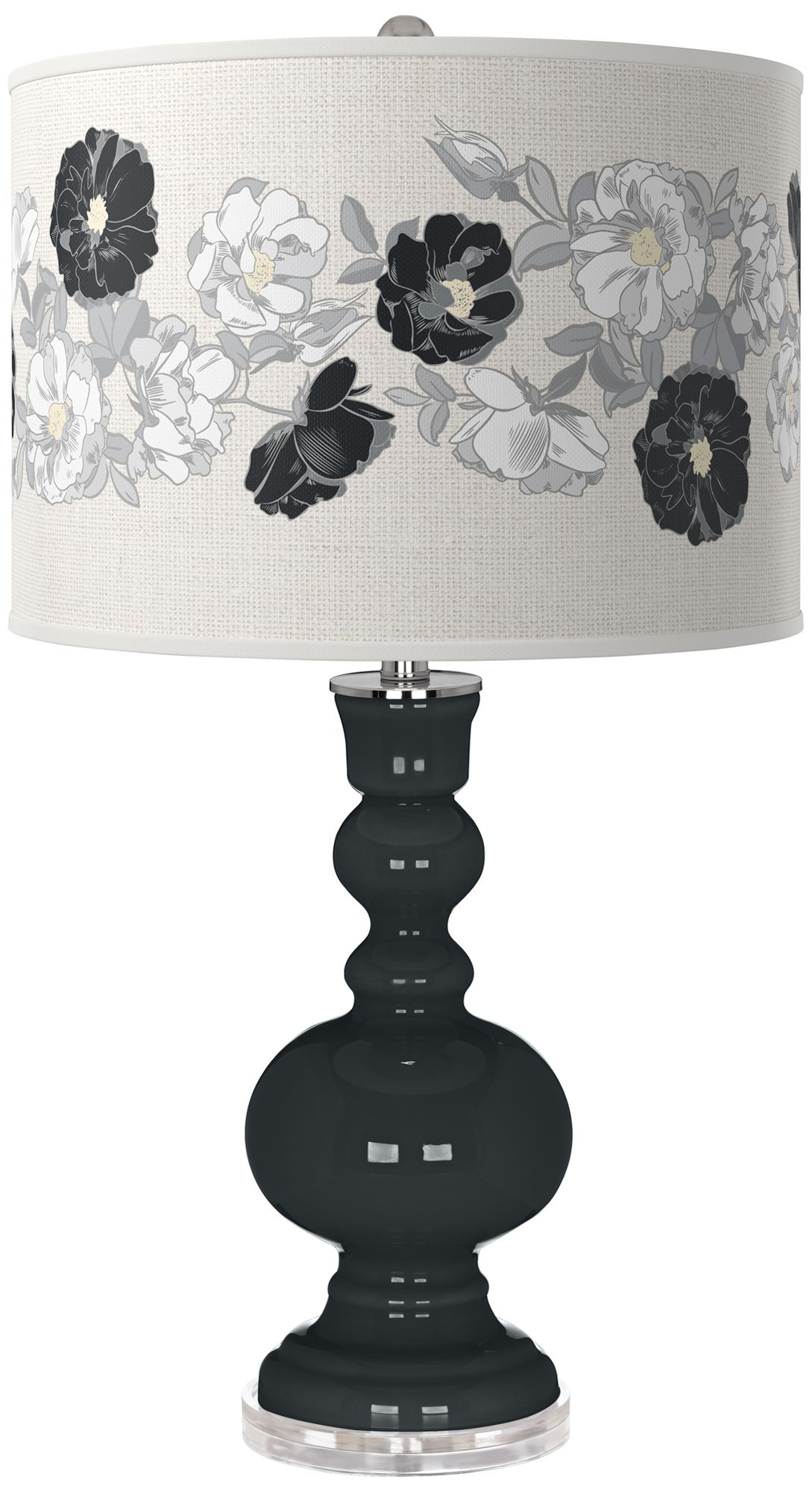 Image Black of Night Rose Bouquet Apothecary Table Lamp