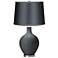 Black of Night - Satin Dark Gray Shade Ovo Table Lamp
