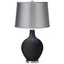Black of Night - Satin Light Gray Shade Ovo Table Lamp