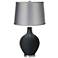 Black of Night - Satin Light Gray Shade Ovo Table Lamp