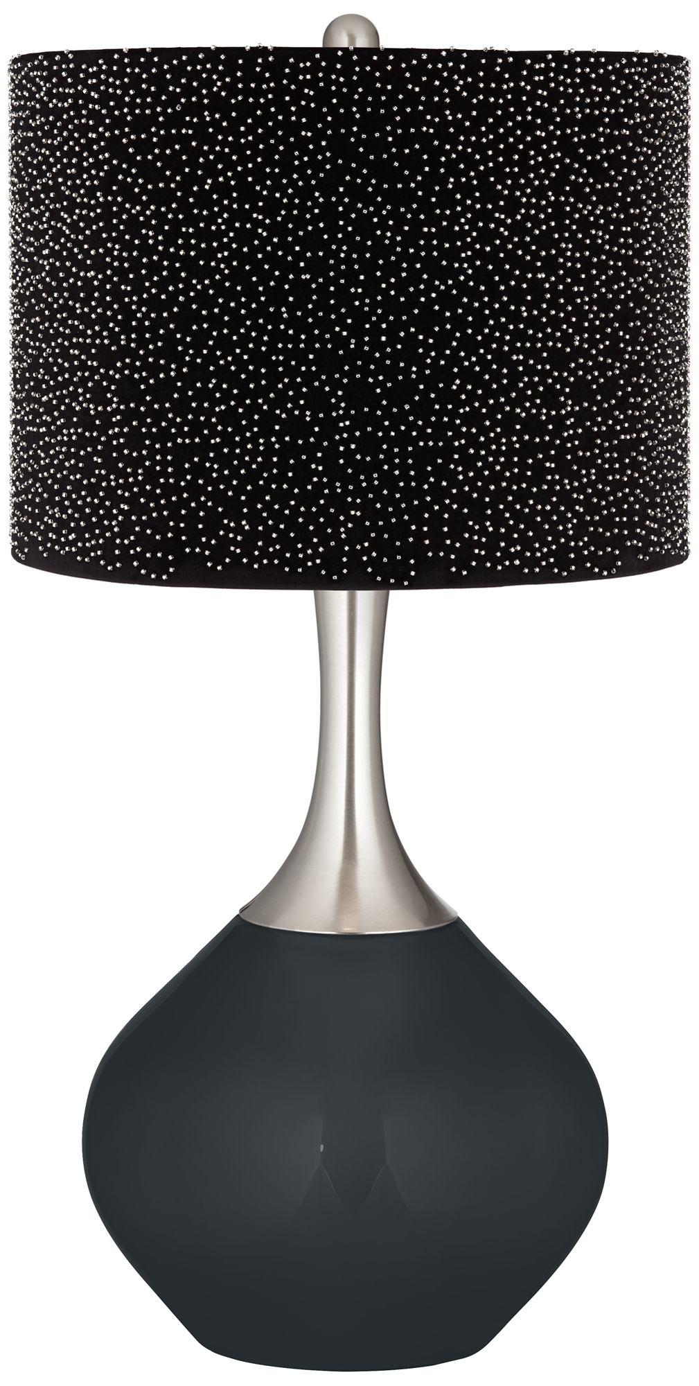 Image Black of Night Spencer Table Lamp w/ Black Scatter Gold Shade