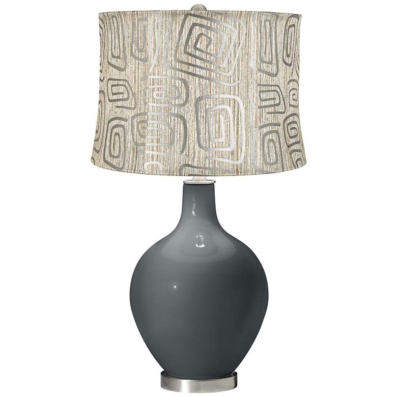 Image 1 Black of Night Spiral Squiggles Shade Ovo Table Lamp