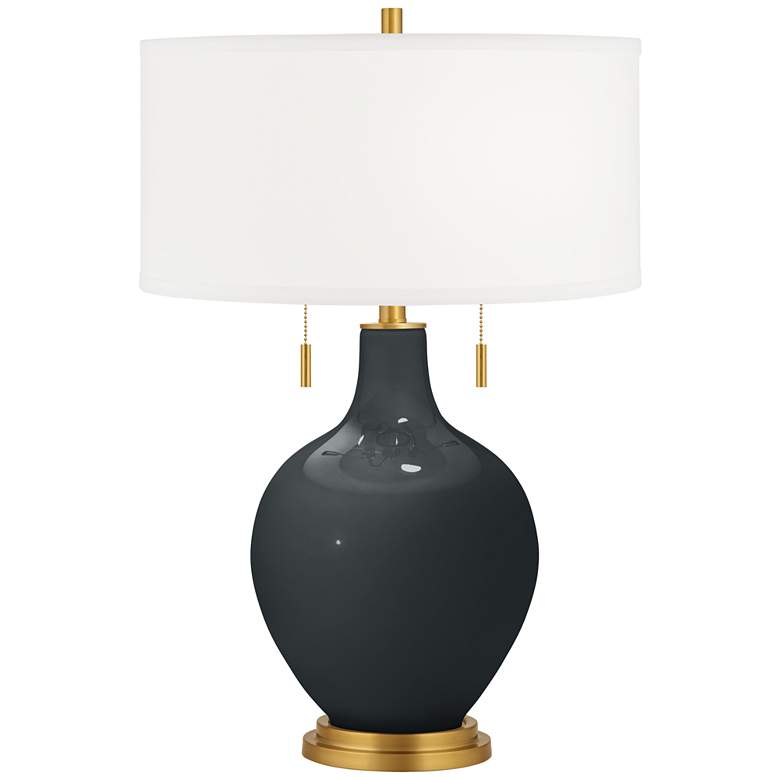 Image 2 Black Of Night Toby Brass Accents Table Lamp with Dimmer