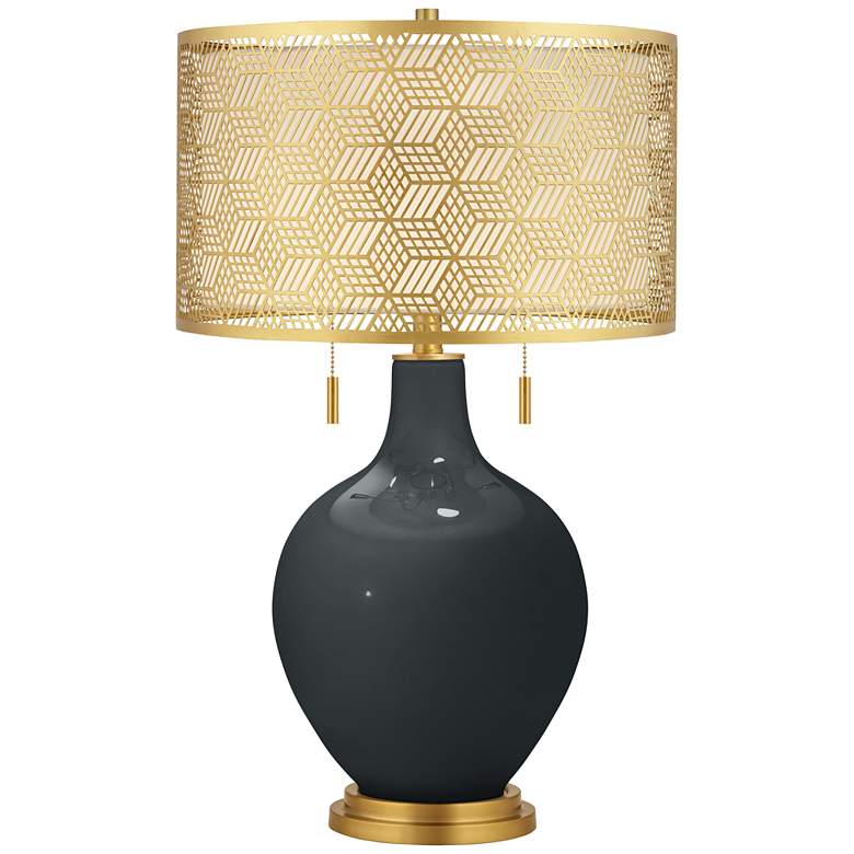 Image 1 Black of Night Toby Brass Metal Shade Table Lamp