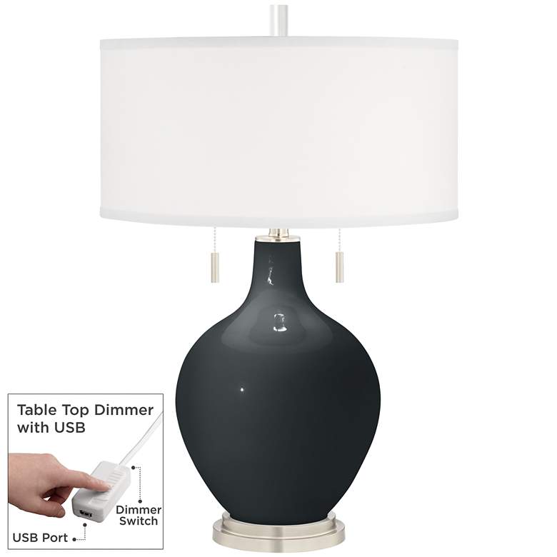 Image 1 Black Of Night Toby Table Lamp with Dimmer