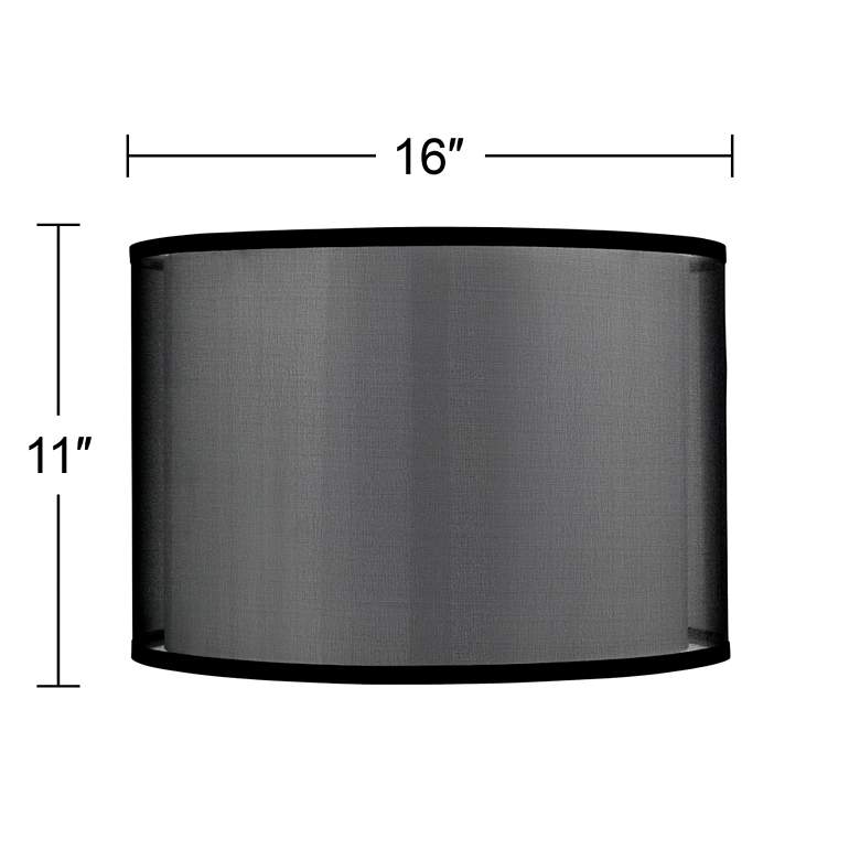Image 7 Black Organza Set of 2 Double Drum Shades 16x16x11 (Spider) more views