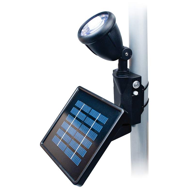 Image 1 Black Outdoor Solar LED Flagpole Flood Light