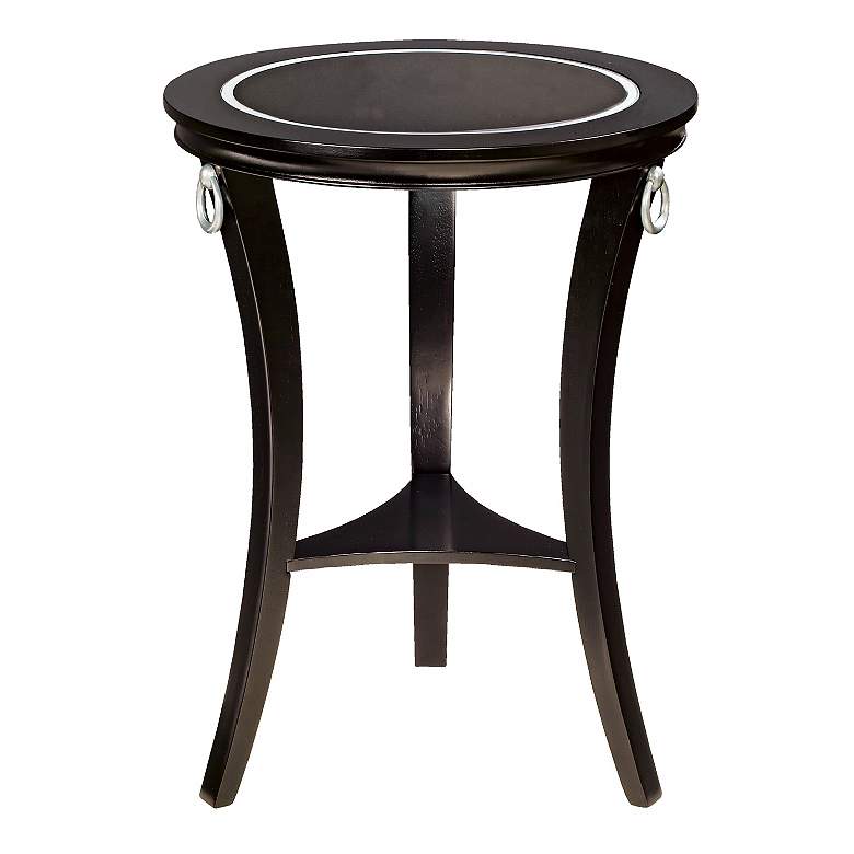 Image 1 Black Painted Glass Inset Accent Table