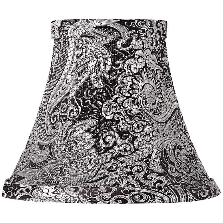 Image 1 Black Paisley Metallic Blend Lamp Shade 3x6x5 (Clip-On)