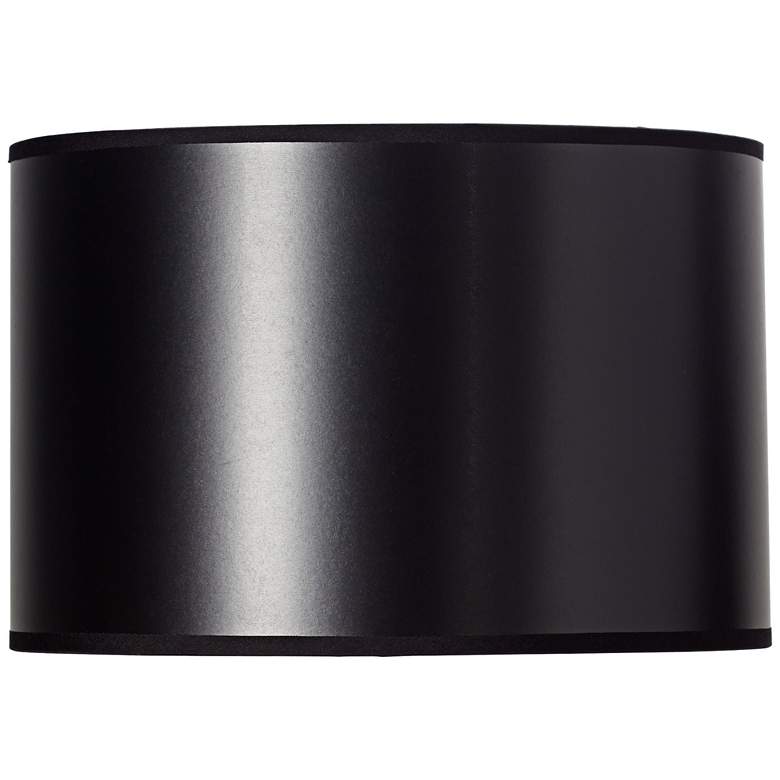 Image 1 Black Paper Drum Shade with Silver Lining 12x12x8 (Spider)