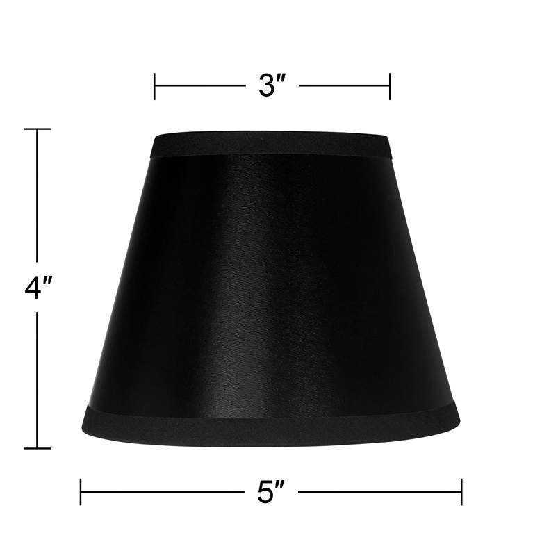 Image 3 Black Paper Set of 2 Empire Lamp Shades 3x5x4 (Clip-On) more views