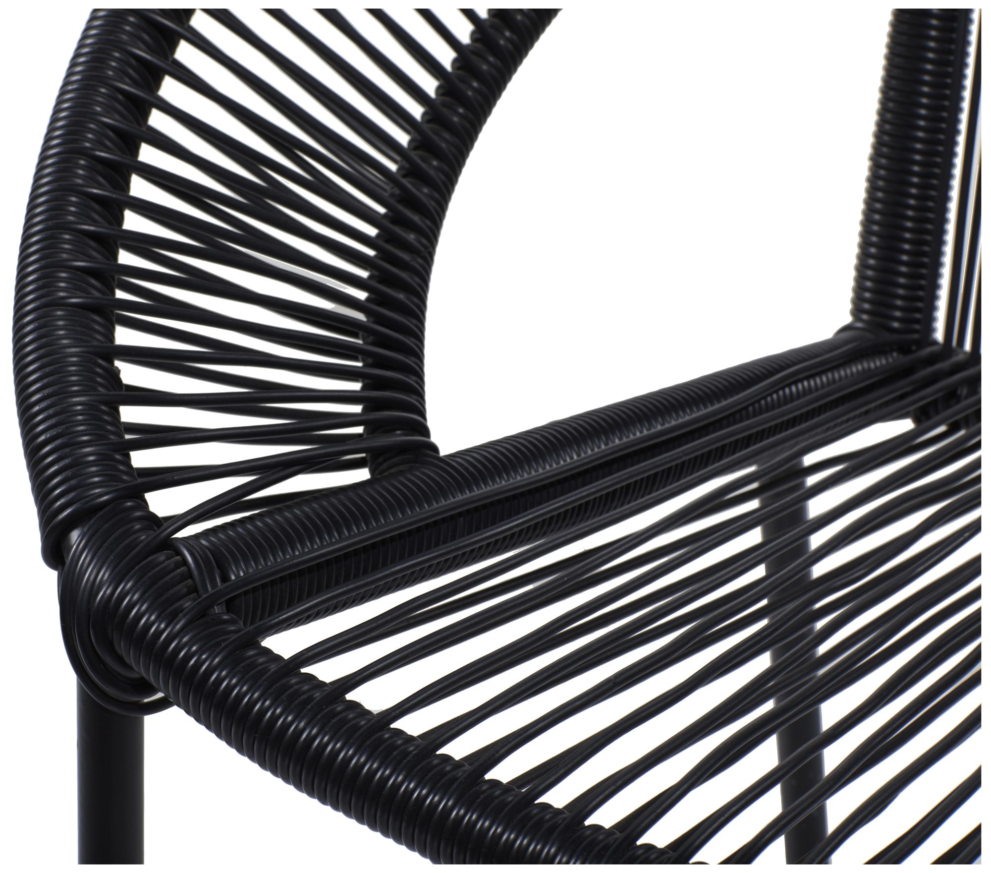 Image 3 Black Plastic Rattan Contemporary Outdoor Chair, 29" x 23" x 30" more views