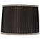 Black Pleated Lamp Shade with Silver Trim 13x14x10 (Spider)