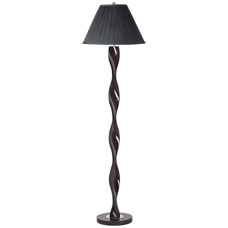 Image 1 Black Pleated Twist Floor Lamp