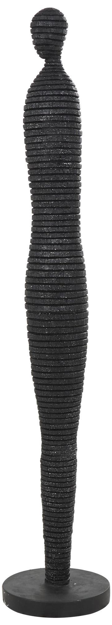 Image 2 Black Polyresin Contemporary Sculpture, 8" x 8" x 43"