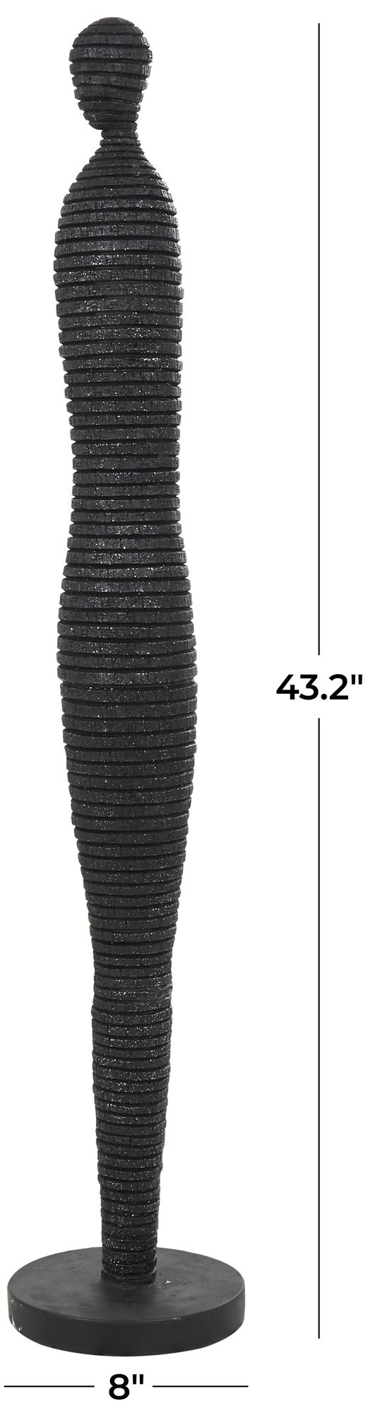 Image 7 Black Polyresin Contemporary Sculpture, 8" x 8" x 43" more views