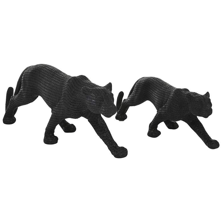 Image 1 Black Polyresin Glam Sculpture, S/2 18", 14"W