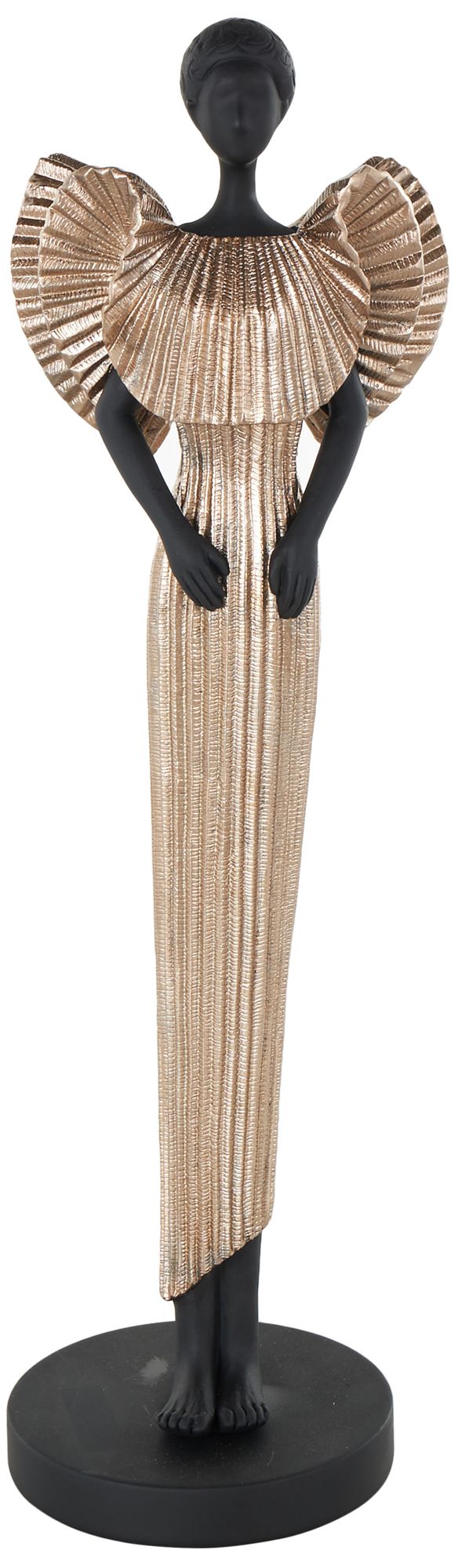 Image 2 Black Polyresin Traditional Sculpture, 5" x 5" x 17"