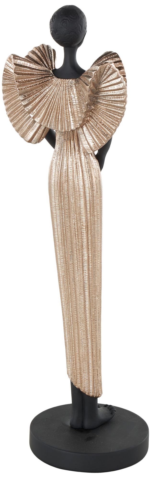 Image 5 Black Polyresin Traditional Sculpture, 5" x 5" x 17" more views