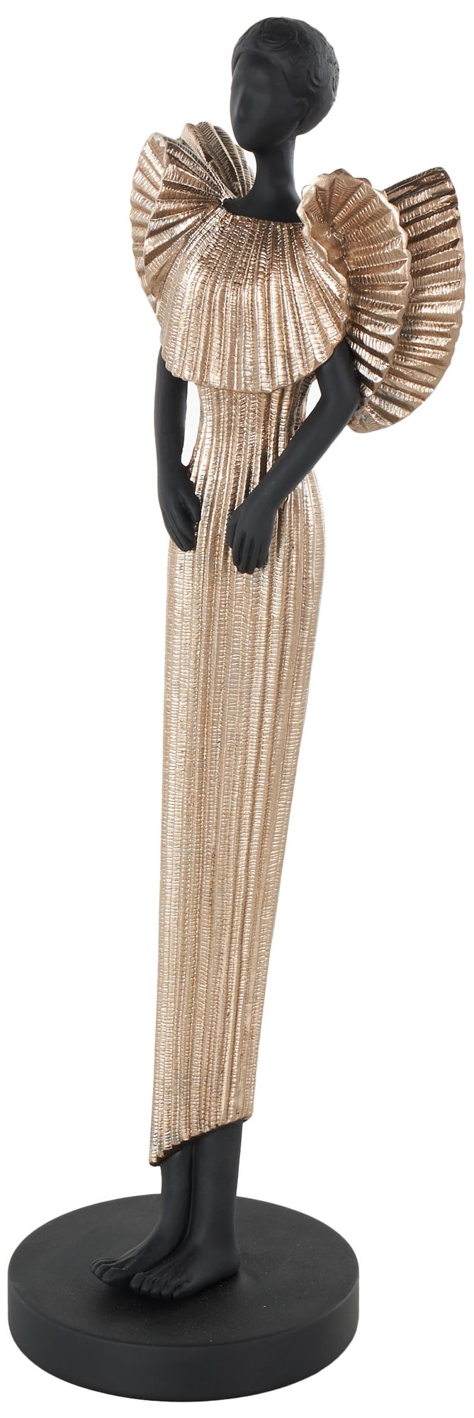 Image 6 Black Polyresin Traditional Sculpture, 5" x 5" x 17" more views