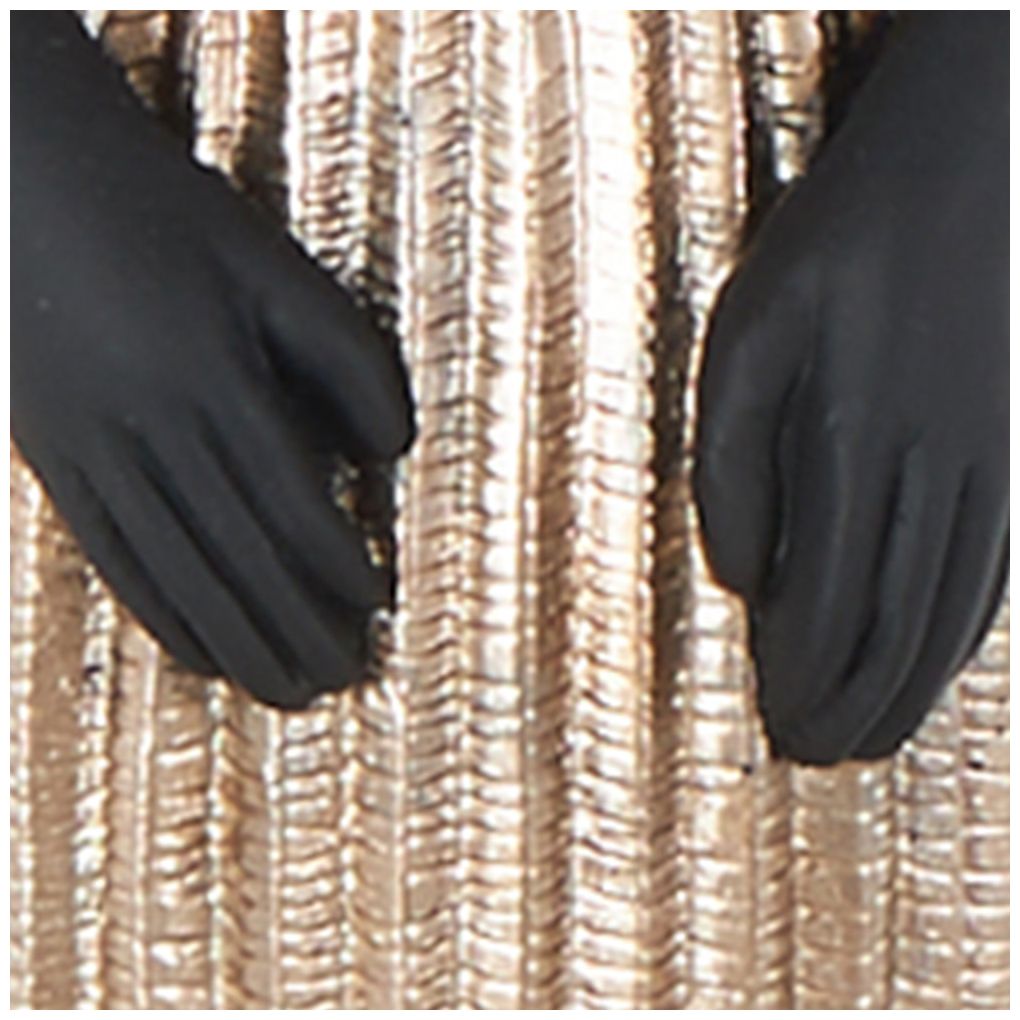 Black Polyresin Traditional Sculpture, 5" x 5" x 17"