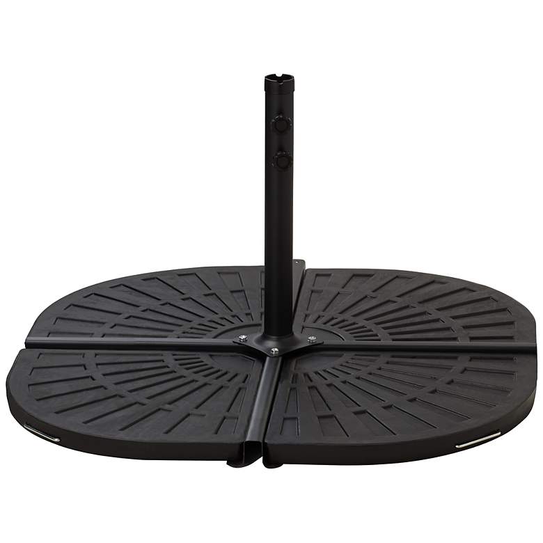Black Polystone 10-Foot Offset Umbrella Base - One Section more views