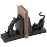Black Polystone Eclectic Bookends, S/2 7"H, 6"W