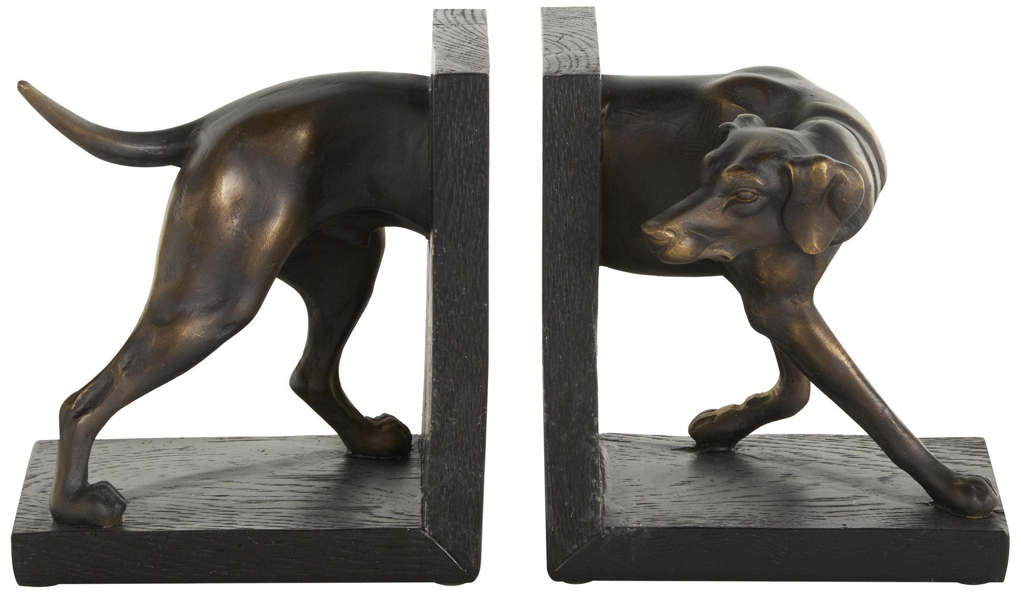 Image 6 Black Polystone Traditional Bookends, S/2 6"W, 7"H more views