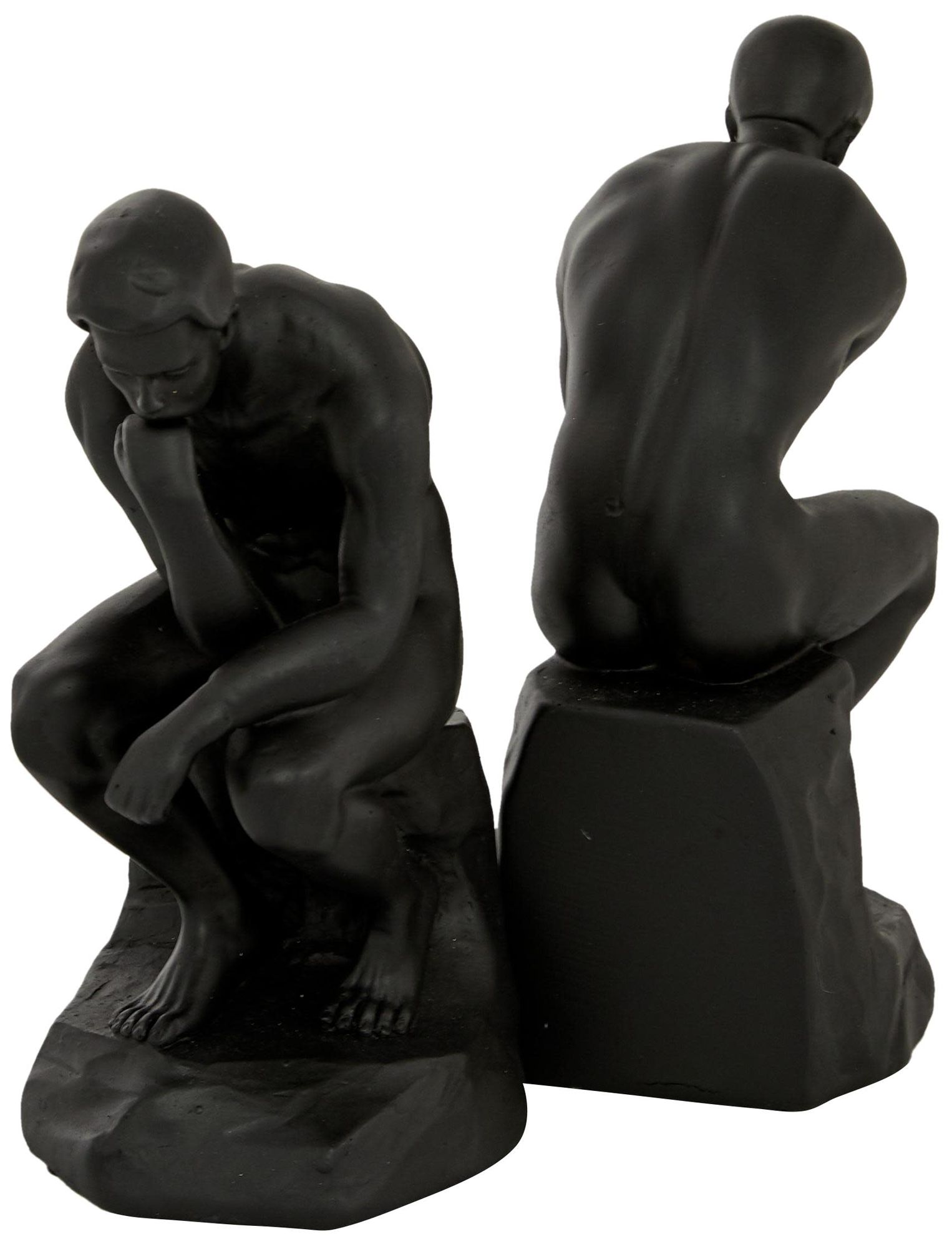 Image 4 Black Polystone Vintage Bookends, S/2 5"W, 9"H more views