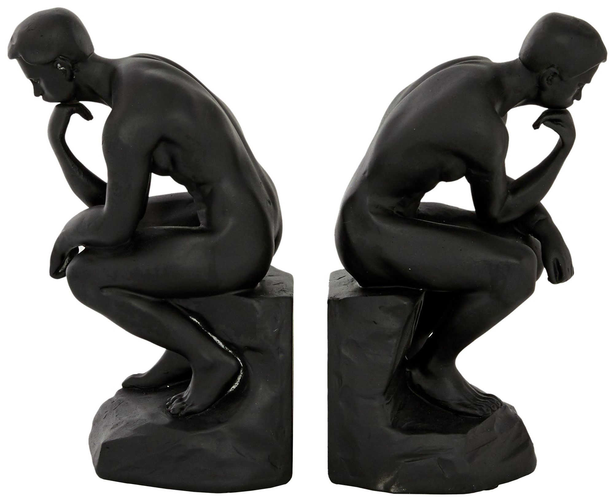 Image 5 Black Polystone Vintage Bookends, S/2 5"W, 9"H more views