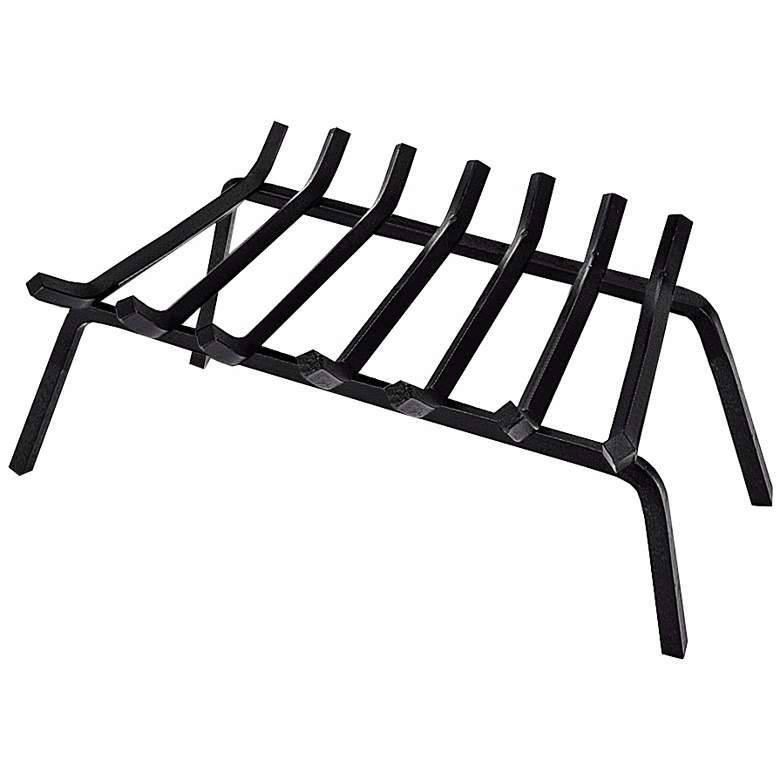 Image 1 Black Powder Coated 24" Wide Masonry Fireplace Grate