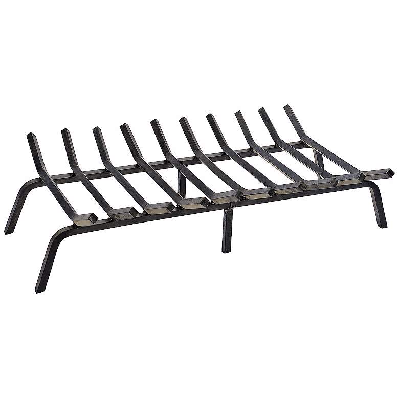 Image 1 Black Powder Coated 36 inch Wide Non-Tapered Fireplace Grate