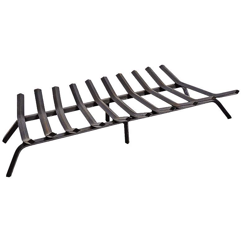 Image 1 Black Powder Coated 36 inch Wide Standard Fireplace Grate