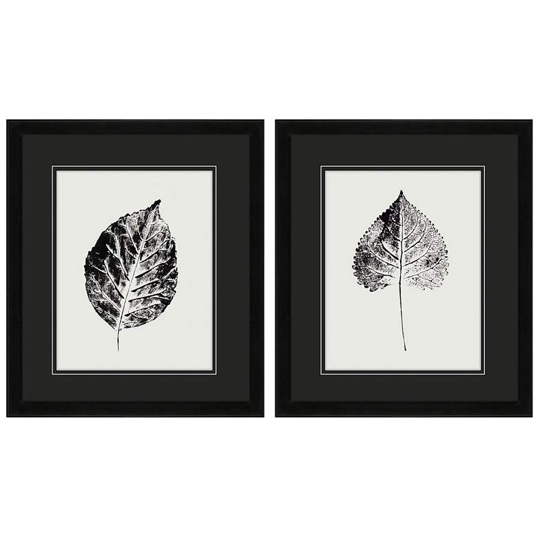 Image 1 Black Print Leaf I 17"W x 20"H Framed Wall Art Set of 2