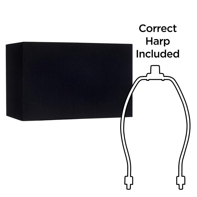 Black Rectangular Hardback Lamp Shade 8/16x8/16x10 (Spider) more views