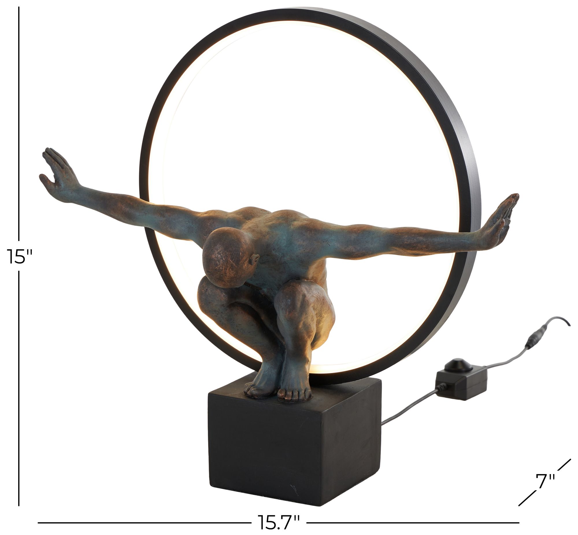 Image 7 Black Resin Contemporary Table Lamp, 16" more views