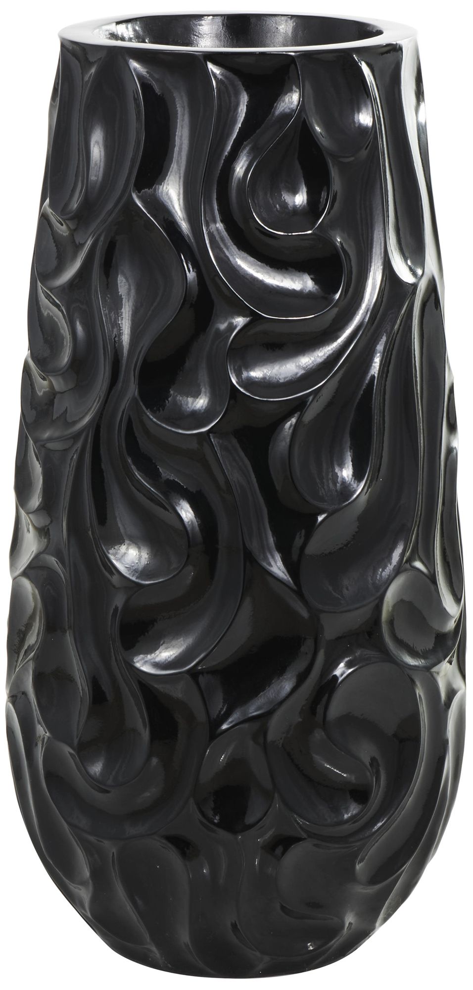 Image 2 Black Resin Modern Vase, 18" x 18" x 36"