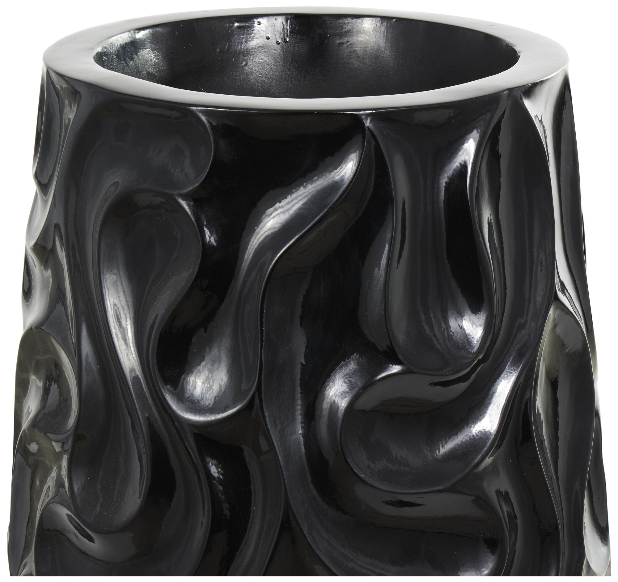 Image 3 Black Resin Modern Vase, 18" x 18" x 36" more views